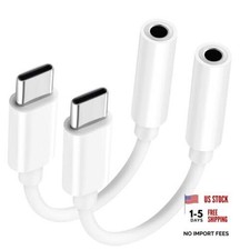 USB C to 3.5mm Audio Adapter - Headphone Jack Adapter for iPhone 16/16 White