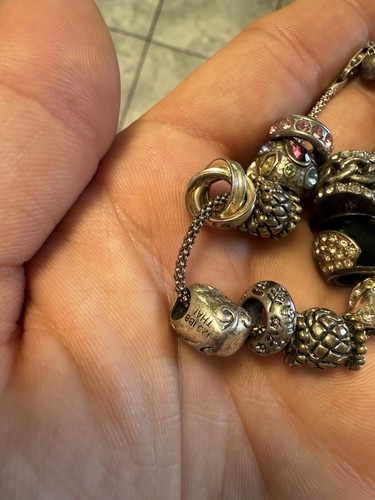 925 Sterling Silver Bracelet With Beads/charms - Picture 5 of 10