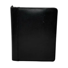 Vintage Franklin Covey Black Verona Leather Classic Planner 7-Ring Binder