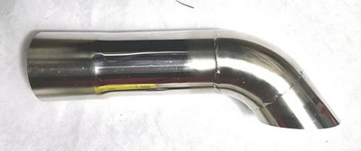 '' ID Inlet Turn Down Exhaust Tip 9'' Inch 230mm Overall Length Silver Tone...