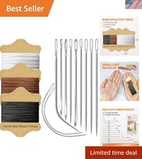 Upholstery Repair Kit: Waxed Sewing Thread 3 Colors Heavy Duty Needles 11 P...