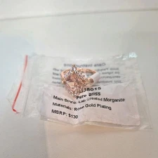 Bomb Party OG Ring "Pure Bliss" Lab Created Morganite  RG38015 SZ.7 RG PLATING