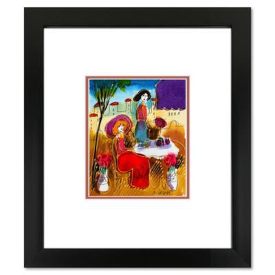 Moshe Leider, Framed Original Mixed Media Watercolor Painting, Hand Signed