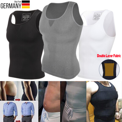 Herren Mieder Unterhemd Body Shaper Bauchweg Shirt Kompression Abnehmen Korsett.
