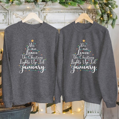 SUDADERA (5149) We Can Leave The Christmas Lights Up Hasta Enero Navidad Jumpers - Imagen 5 de 12