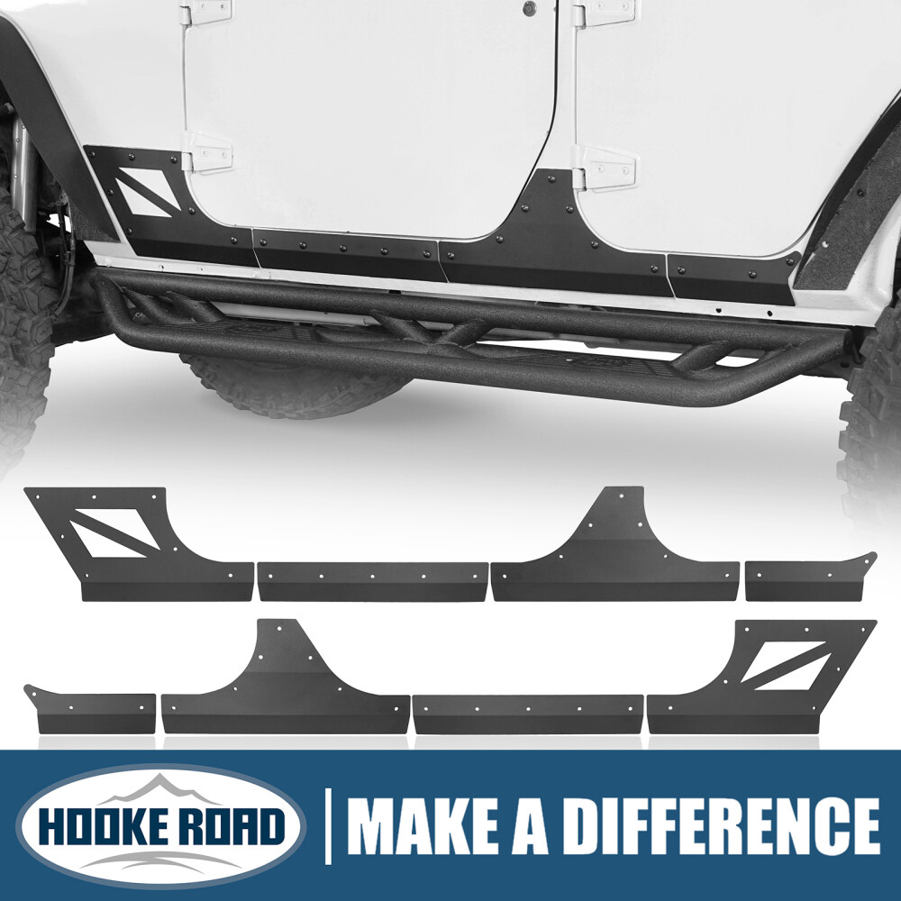4 Door Black Steel Door Body Armor Cladding Protect For Jeep Wrangler JK 07-18