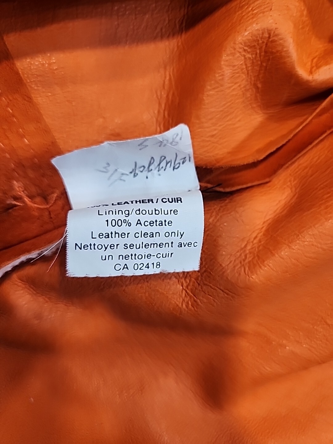 MLC Orange Leather Jacket Button Down - image 9