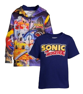 Sonic the Hedgehog Hoodie Sweatshirt Jacket T Shirt Set 2T 3T 4T 5T Boy  Toddler