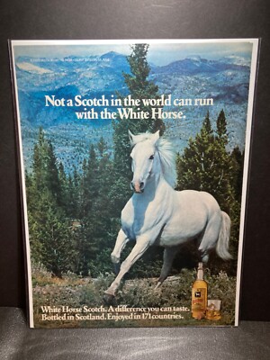 Vintage Original Print Ad 1977 WHITE HORSE Blended Scotch Whiskey