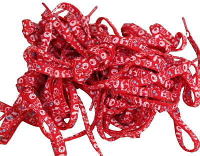 CHEX Schnürsenkel 8 x Paar 110 cm 43'' Nylon flach gewebt rot weiß gemustert Sportschuh