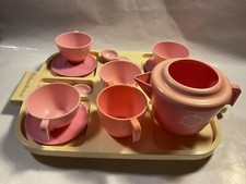 Vintage 1982 Fisher Price Pink Tea Party Set 17 Dishes Set 80s toy