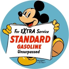 Standard Oil Co Gasoline & Service NEW Sign: 28" Dia. Round USA Steel - 2 SIDED!