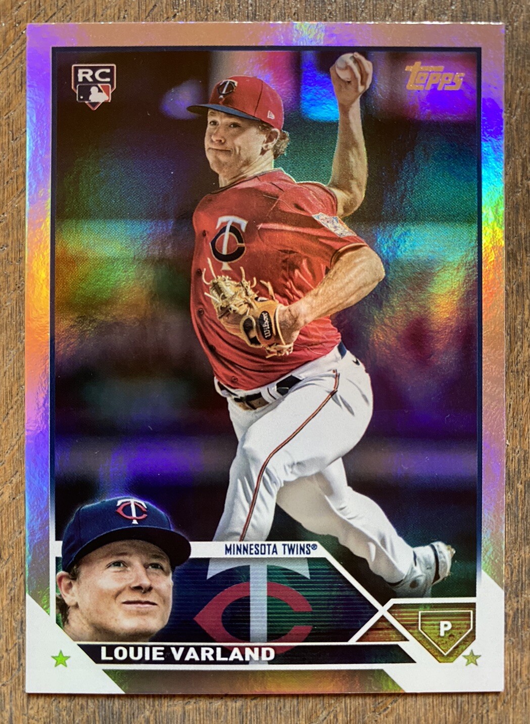 2023 Topps Louie Varland Rookie RC #441 Rainbow Foil Parallel