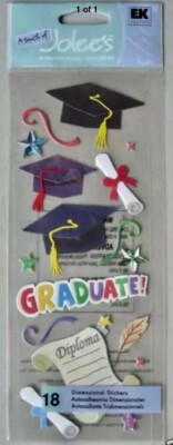 Jolees GRADUATE Graduation Cap Gown High School College Diploma School Stickers