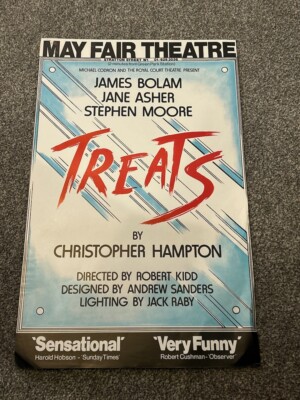 1970s Mayfair Theatre Poster Treats  Christopher Hampton James Bolam Jane Asher