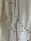 Vintage Donna Torran Long White Handkerchief Skirt with Silver Nailheads/ Medium — photo 3