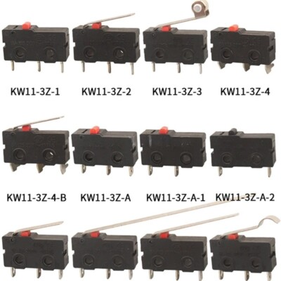 10 Microinterruptores KW11-3Z-A Sin Palanca - SPDT 5A 125-250V, Para Aplicaciones Eléctricas Y Automotrices