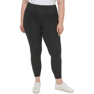Calvin Klein Womens Black Fitness Workout Athletic Leggings Plus 2X BHFO 8642