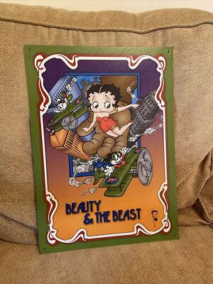 Betty Boop Metall Wandschild Bild ''Die Schöne und das Biest'' Made In USA