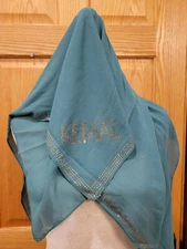 Women's KEMAL 36"x32" Head Wrap Chiffon Scarf Hijab ~ Teal