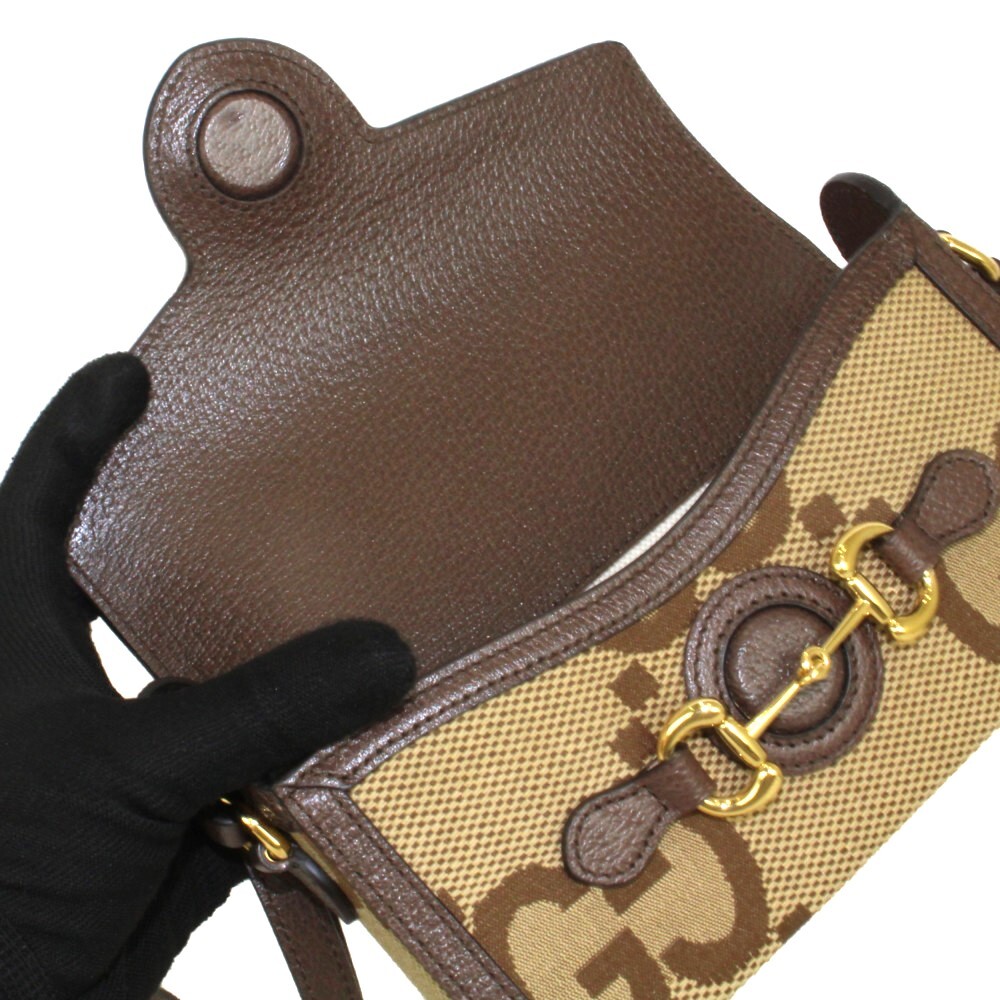 Gucci Horsebit 1955 Jumbo Gg Mini Shoulder Bag 699296 Beige