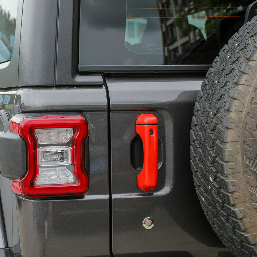 Exterior Side Door Handle Strip Trim For Jeep Wrangler JL 18-23 Bright Red 4Door