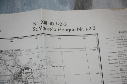 vintage original german UTAH BEACH MAP dday normandy RELIC  1944 airborne