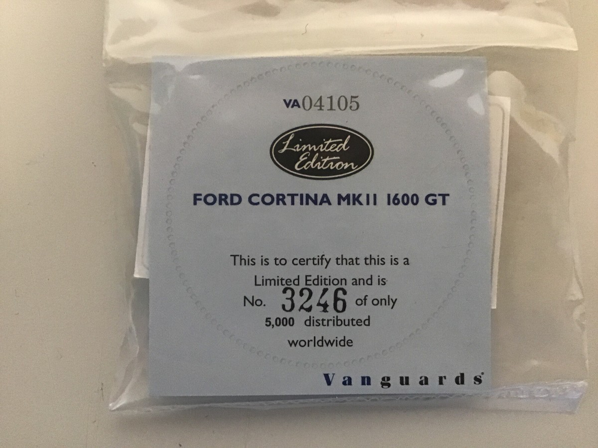 Ford Cortina 1600 GT Police – Vanguards 1/43 – VA04105 – Neuf