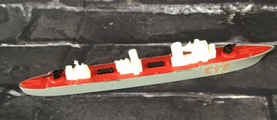 1976 Matchbox Sea Kings C17 Battleship with Turrets - Vintage Diecast Toy