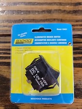 Seachoice 12421 Illuminated Rocker Switch   On/Off   3 Terminal   Fits Panels...