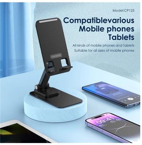 2 Pack Adjustable Cell Phone Tablet Stand Folding Universal Stand Black & White - 第 9/9 張圖片