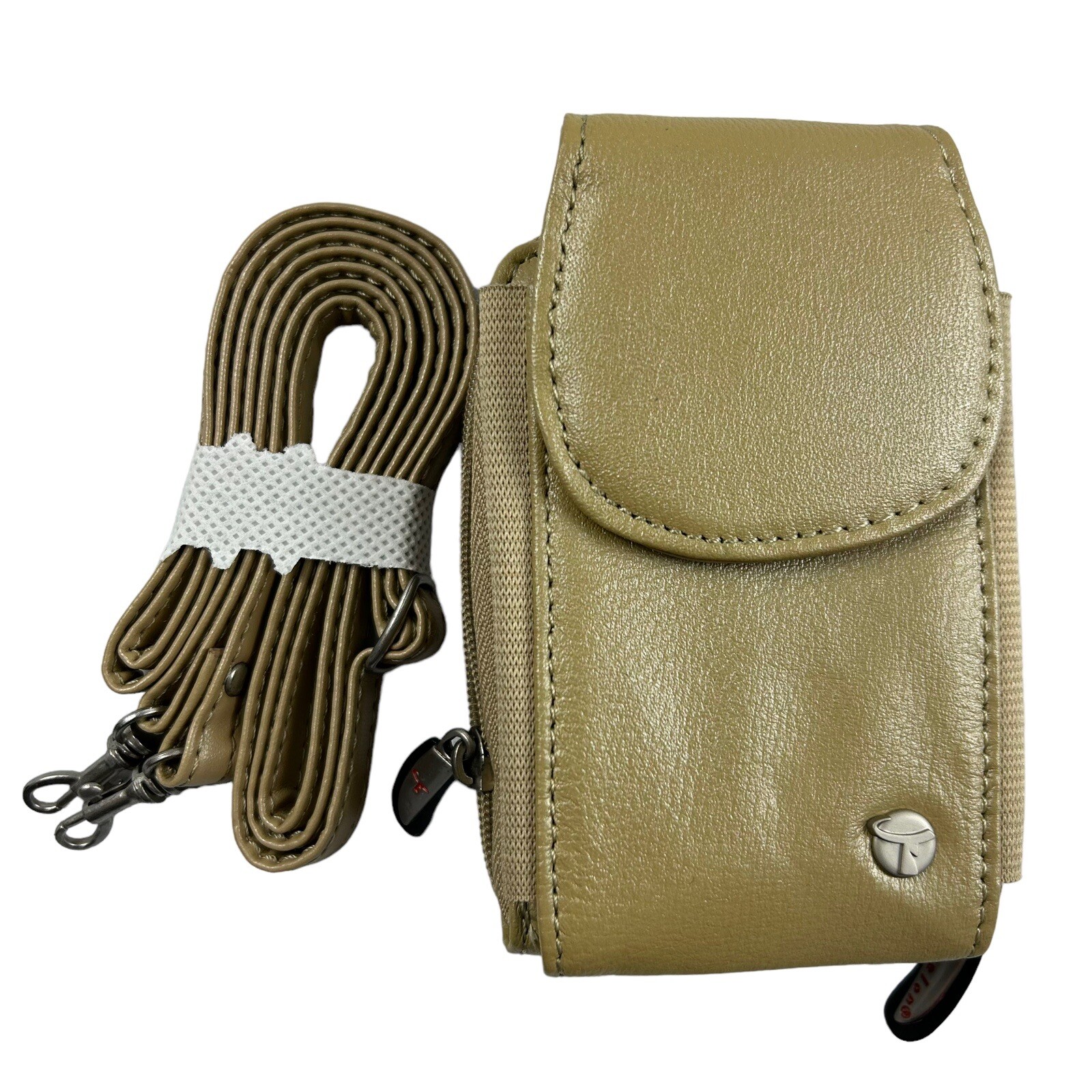 NEW Travelon AntiTheft Tailored Crossbody Small Phone Pouch Tan Purse