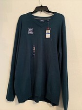 NWT Izod Men  s V-Neck Sweater Sz XL Dark Blue/Green Retail: 60 MW-208 