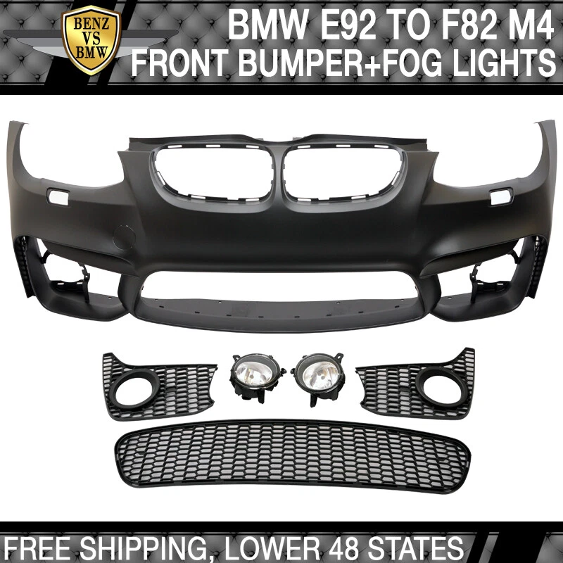 Ajuste 11 12 13 BMW E92 LCI M4 conversión parachoques delantero y luz antiniebla cubierta PP Foto 3 de 4