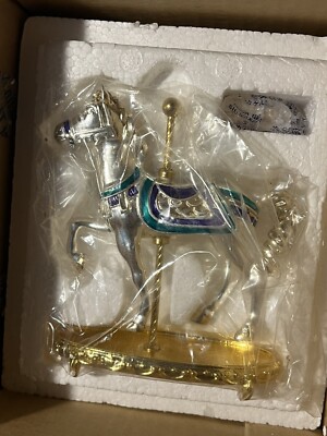 The Franklin Mint, Vintage World of Carousel Horses #5 ''Silver Plate Horse'' NIPB