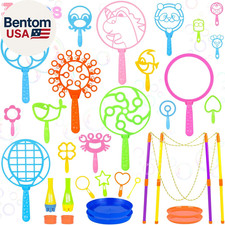 32 Pcs Big Bubble Wands Toys Set, Giant Bubble Wands with Tray for Kids Summer O