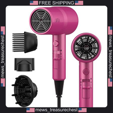Hair Dryer with Diffuser and Comb, 1600W Ceramic & Tourmaline Technology, Neon