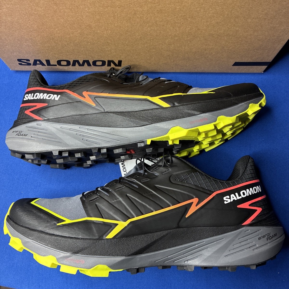 SALOMON Thundercross Hiking Shoes Mens Size 11.5 Black Orange Yellow‎ Salomon Thundercross Men main image 2