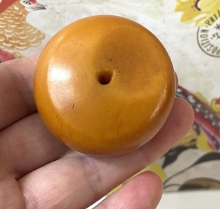 Vintage 37g Large Honey Butterscotch Amber Bakelite Single Loose Bead Prayer