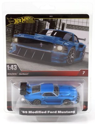 1:43 Hot Wheels Premium 2024 Real Riders 1969 Modified Ford Mustang blue - Bild 1 von 2