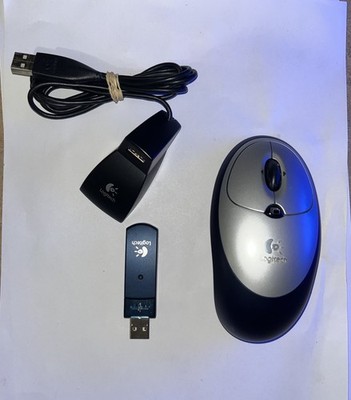 Logitech Cordless Click! Optical Mouse With Receiver & Cable - Fully Tested