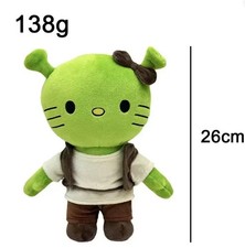 9.8" Hello Kitty Artist Plush   Kawaii Green Shrek-Style Cute Soft Doll