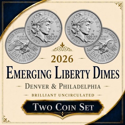 2026 Emerging Liberty Dimes ~ Seminquincentennial ~ Uncirculated Two Coin Set