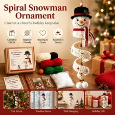 Crochet Christmas Tree Spiral Ornament DIY Kit Christmas Tree Crochet Craft Kit