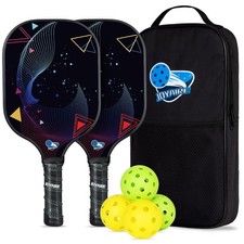 Pickleball Paddles Set of 2 USAPA Standard Multilayer Carbon Fiber Surface Hi...