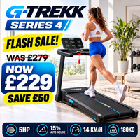 G-TREKK Treadmill 5HP 15% Auto Incline 14KM/H 180KG Foldable Running Machine