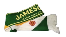 JOHN JAMESON & SON LIMITED IRISH WHISKEY SCARF Promo  7"  X 58" White Green