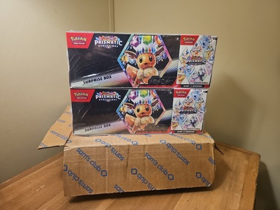 #ad #ad LOT OF 2 Pokemon Prismatic Evolutions Surprise Box amp; Booster Bundle Sams Club $199.99