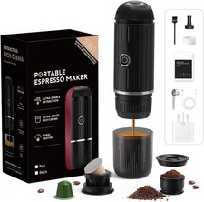 Electric Portable Coffee Maker Espresso Machine,Camping Travel Black 