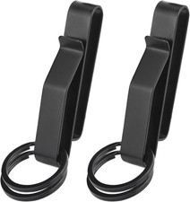 Duty Belt Key Holder 2 Pack Stainless Steel Belt Clip Key Ring Fits 2.25" Belt